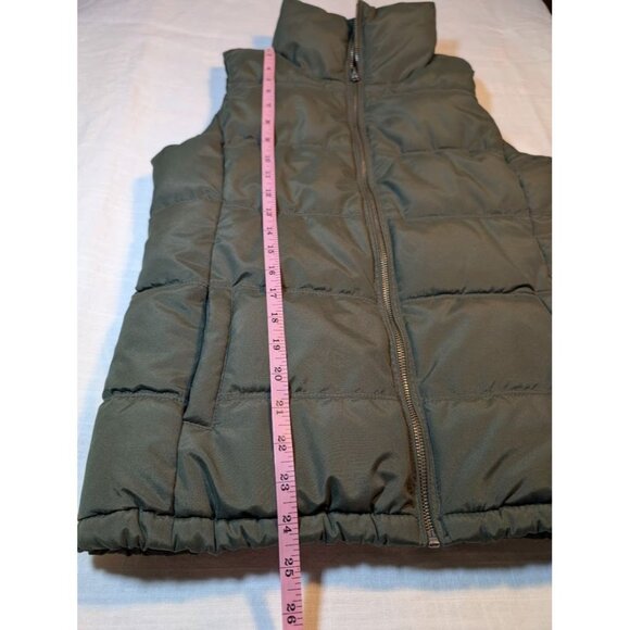 Old Navy Frost Free Fleece Lined Full Zip Quilted Puffer Vest Green Sz XS C10 - Picture 5 of 8